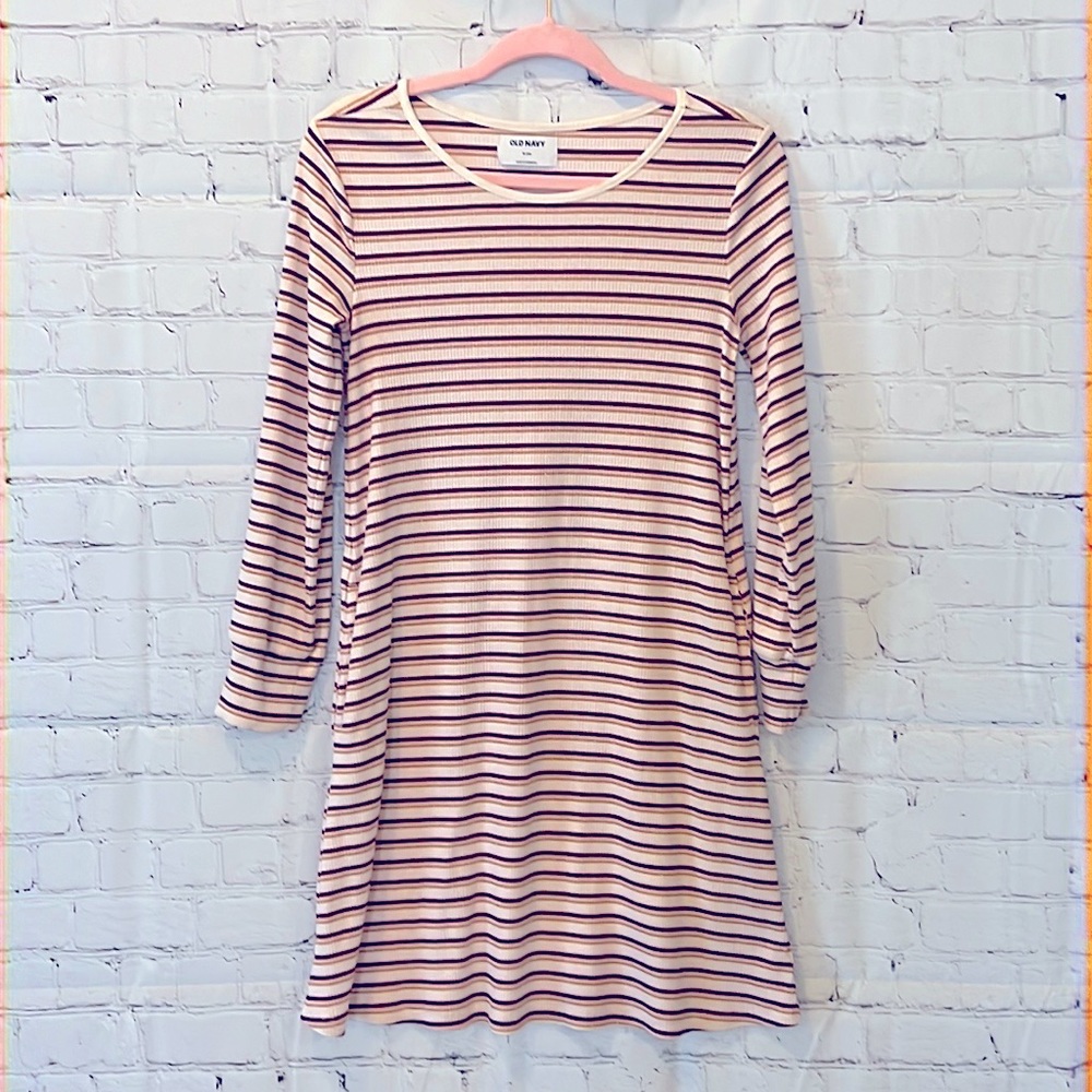 Old Navy Ribbed Striped Jersey Dress XL